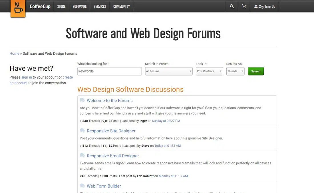 Software and Web Design Forums 