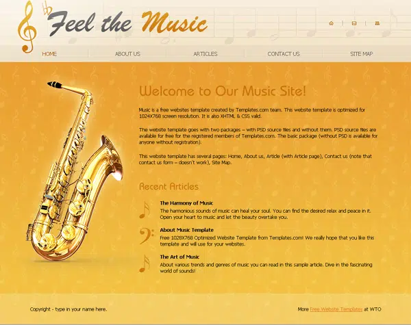 free website template - feel the music
