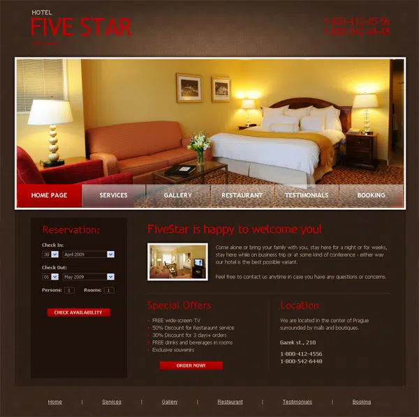 free website template - five star hotel