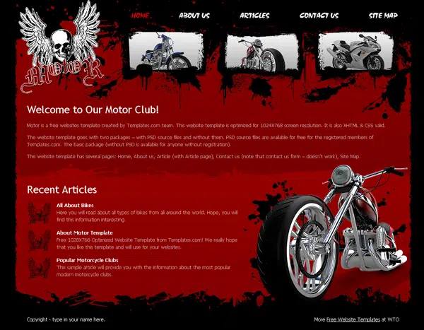 free website template - motor club