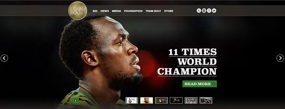 Usain Bolt athlete websites
