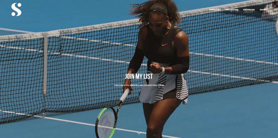 Serena Williams athlete websites