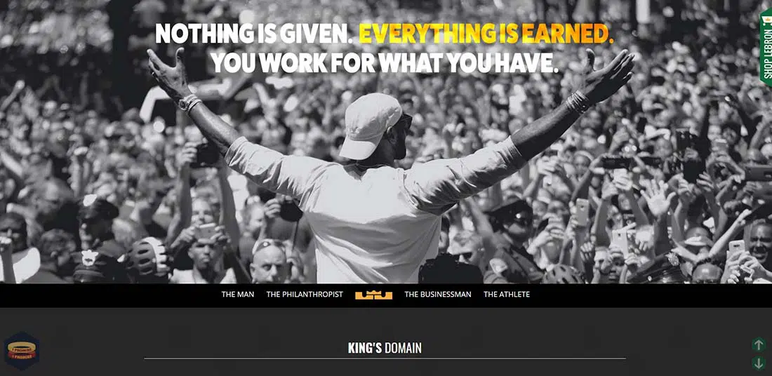 The Official Website of LeBron James athlete websites