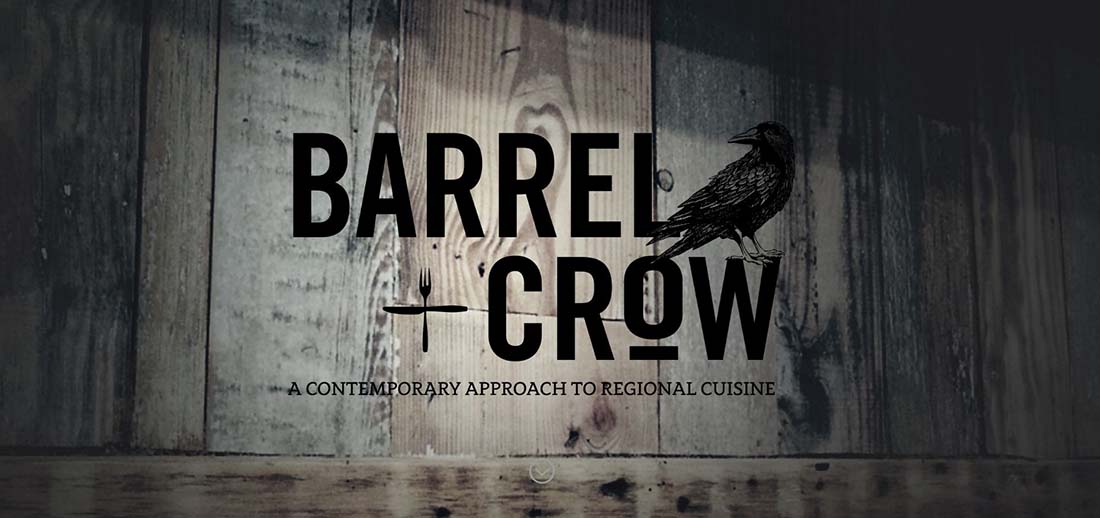 Barrel and Crow websites with wood texture