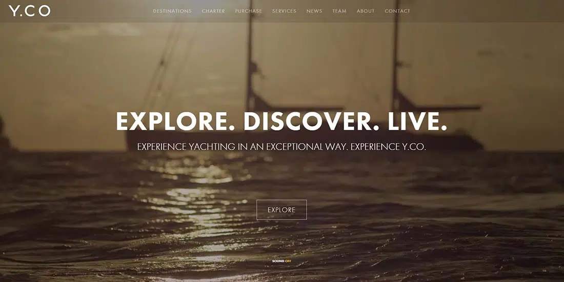 The Yacht Company Websites with Background Videos