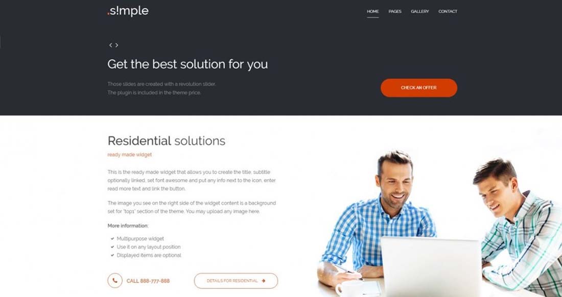 PE Simple business WordPress theme by PixelEmu
