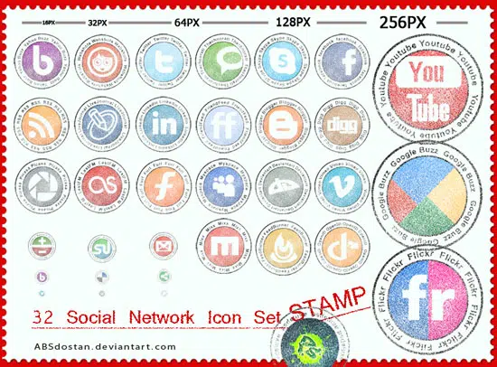 Stamp Social Network Icons