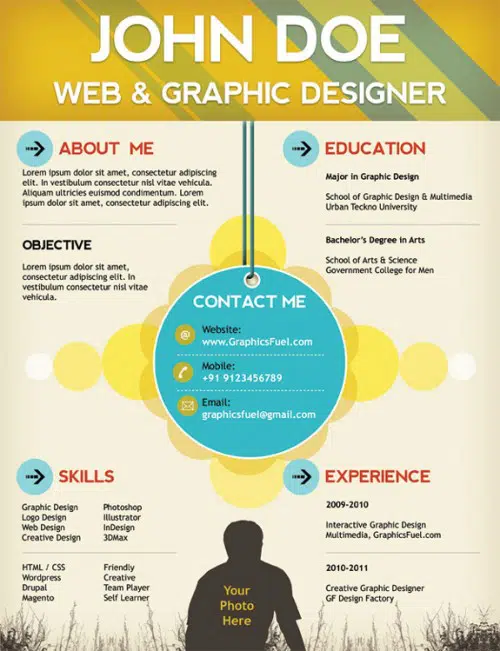 Creative resume / CV PSD template