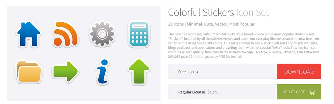 Colorful Stickers Icons Set