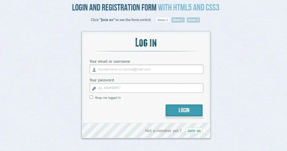 Login and Registration form