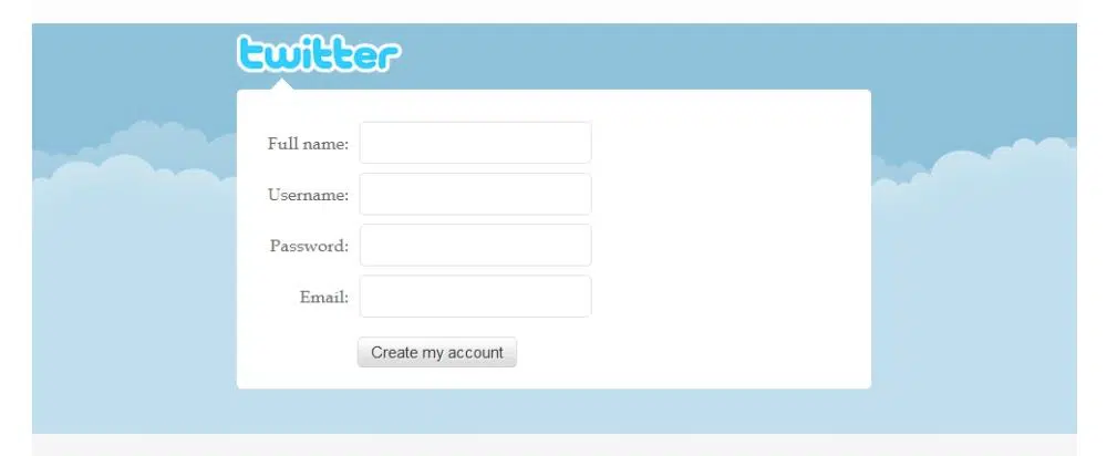 Twitter sign up