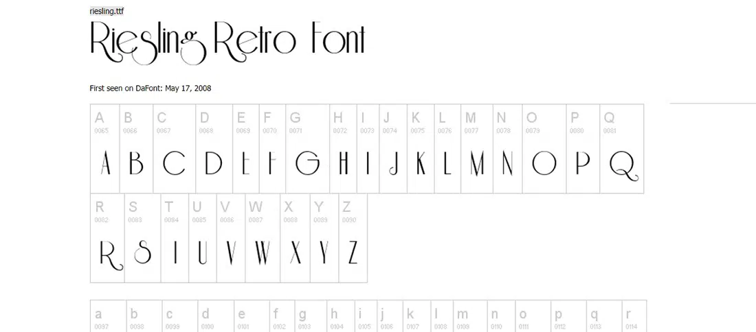 Riesling Free Retro Fonts