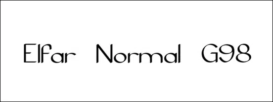 Elfar Normal G98 Rounded Font