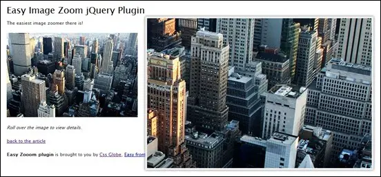 jQuery plugin: Easy Image Zoom