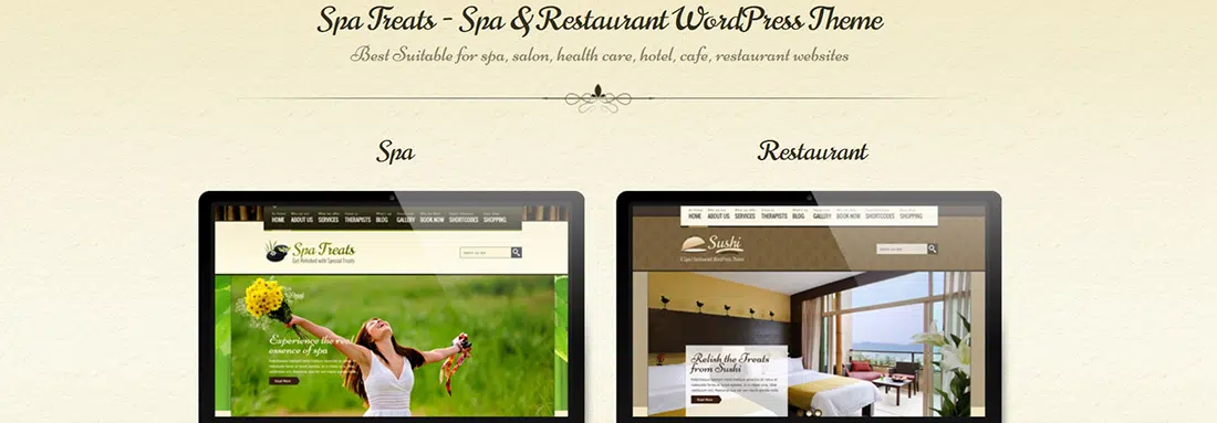 Health and Beauty Website Templates Spa Treats and Restaurant