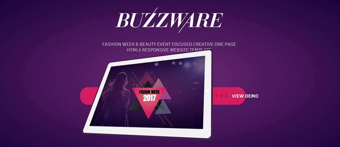 Buzzware - Fashion Week & Beauty Event HTML5 Responsive Website Template Preview
