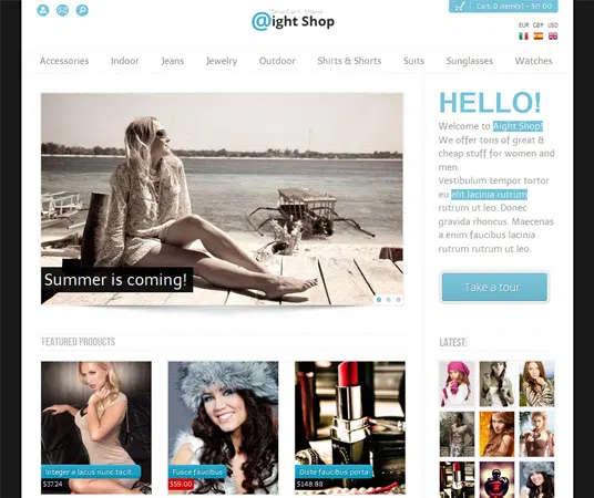 Aight Shop Clothing Ecommerce Website Templates