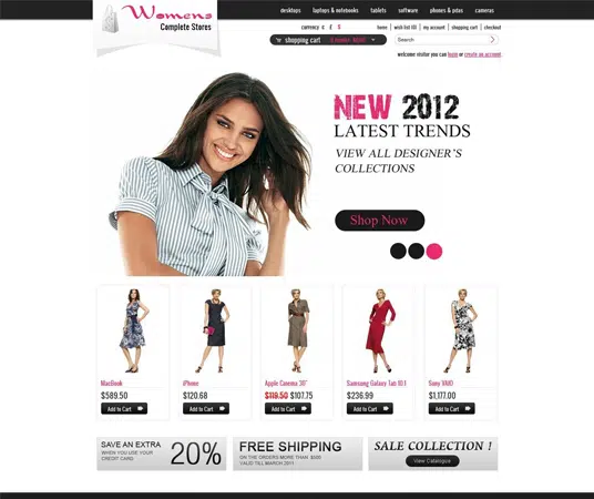 Womens Stores Clothing Ecommerce Website Templates
