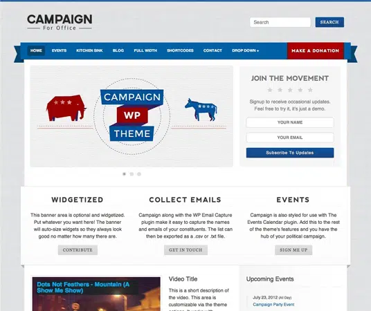 Campaign Events Production Website Templates