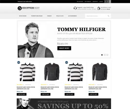 Shoppers Key Clothing Ecommerce Website Templates