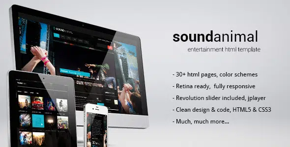 Sound animal Nightlife Website Templates
