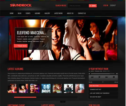 Sound Rock Events Production Website Templates