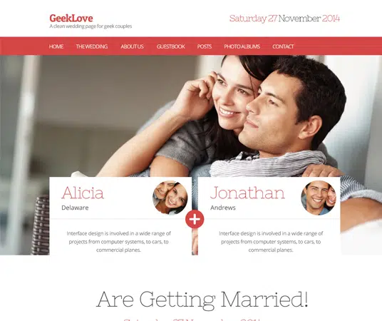 GeekLove Event Planning Website Template
