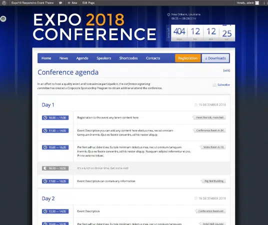 Expo18 Events Production Website Templates