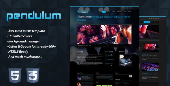 PENDULUM Nightlife Website Templates