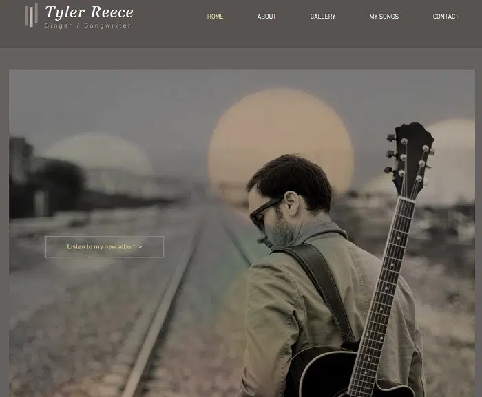Singer Songwriter website template