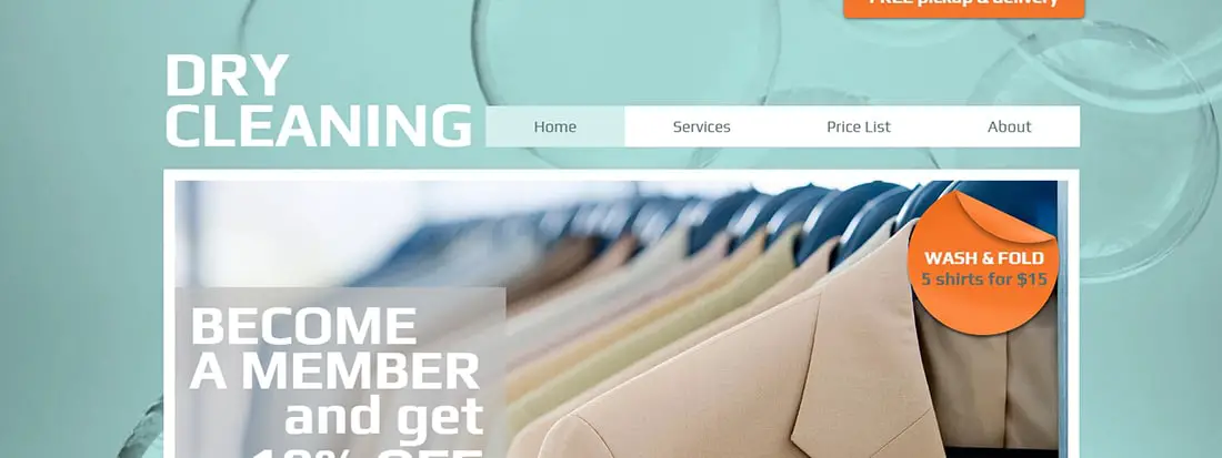 Dry Cleaning Website Template _ WIX