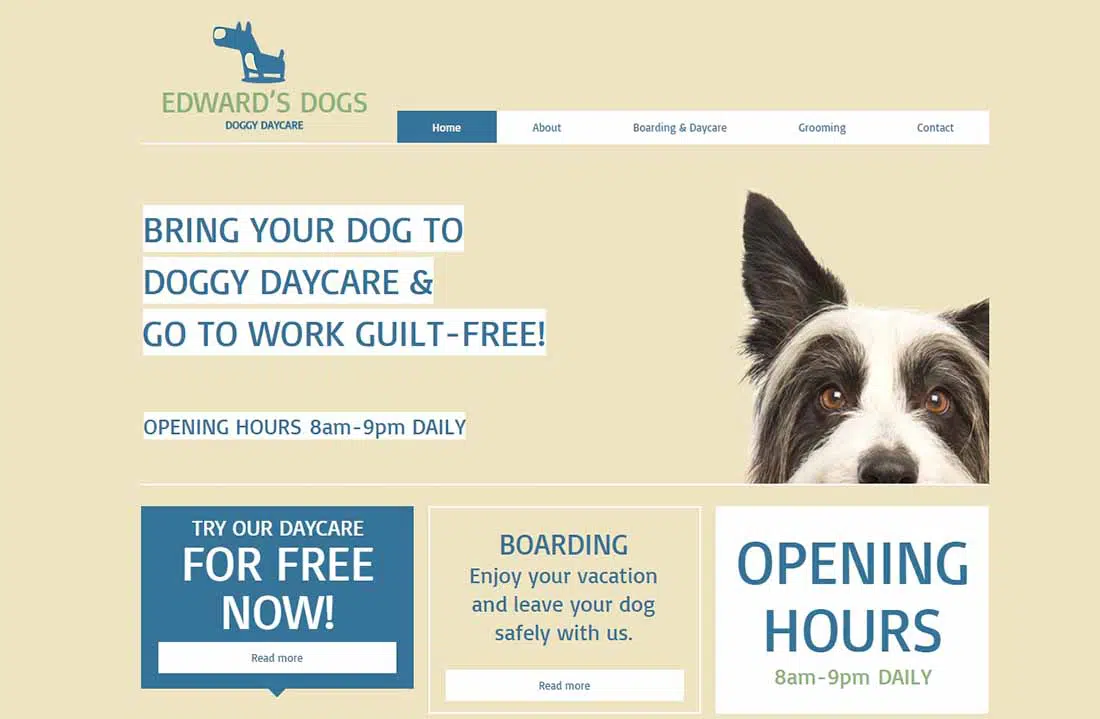 Wix - Dog Day Care Website Template