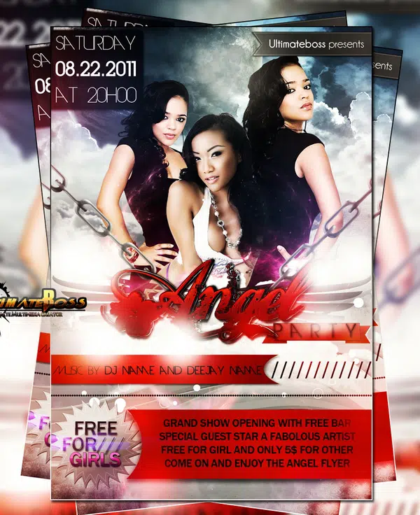 FREE PSD ANGEL PARTY FLYER