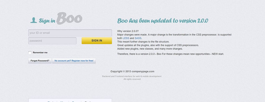 Boo Admin Bootstrap Templates