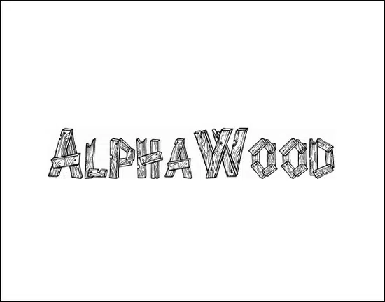 AlphaWood 3D font