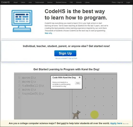 Code HS online web design courses tutorials