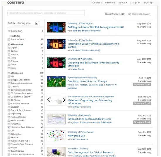 Coursera online web design courses tutorials