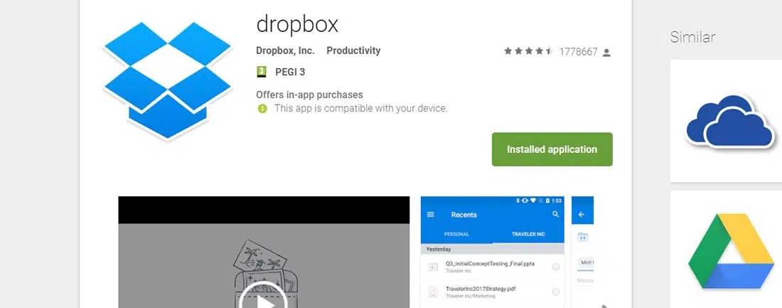 Dropbox Productivity Android Apps