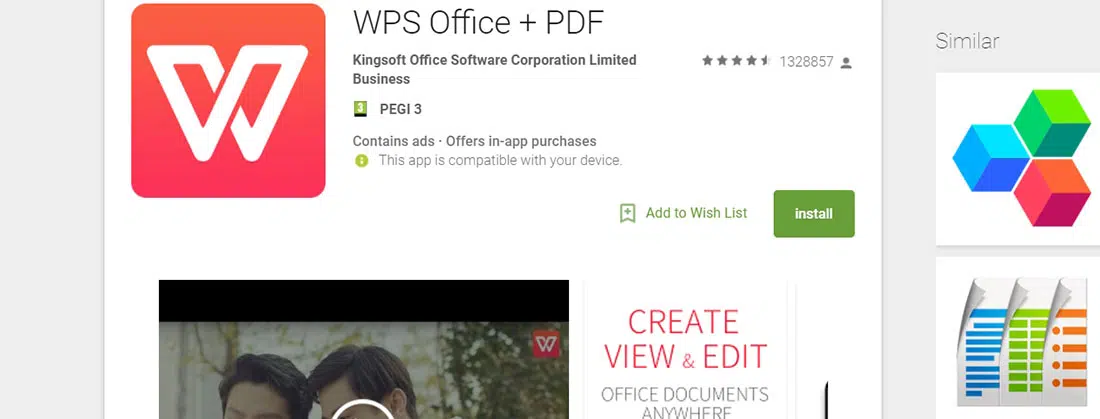WPS Office + PDF Productivity Android Apps