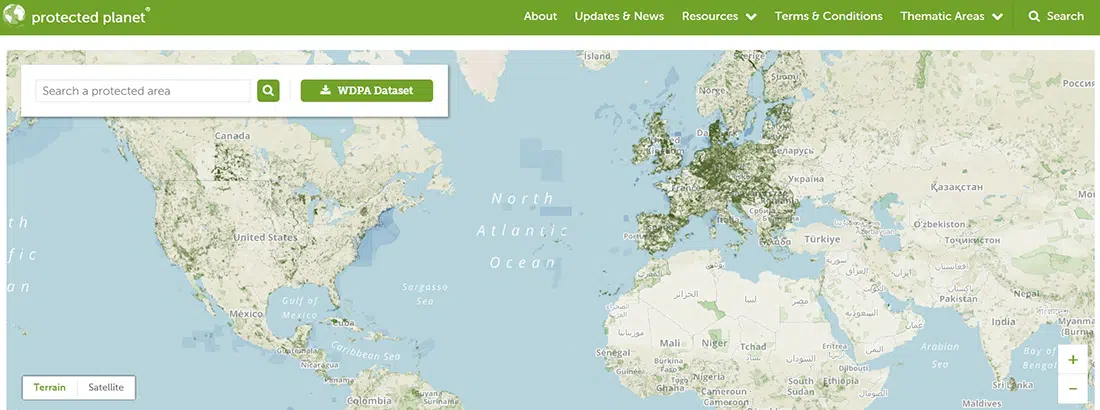 Protected Planet Interactive Maps