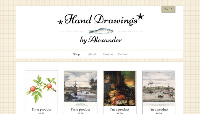 Hand Drawing Store wix website template