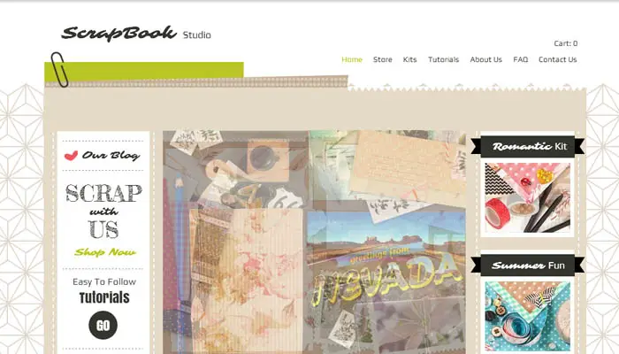Scrapbook Studio wix website template