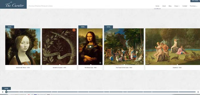 The Curator Premier WP Timeline Theme for Artists