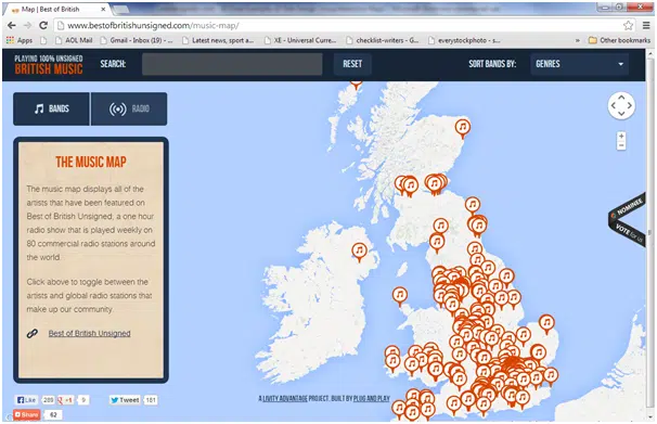 best british music Interactive Maps