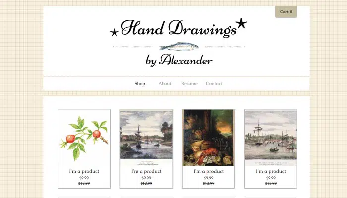 drawings Portfolio Website Templates for Artists