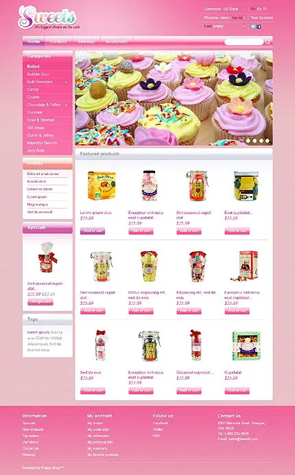 Candy Shop PrestaShop Template