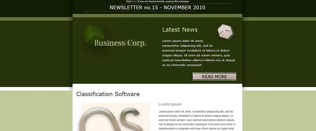 Business Corp. Newsletter email template