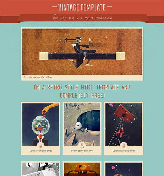 Vintage Free HTML5 Responsive Template