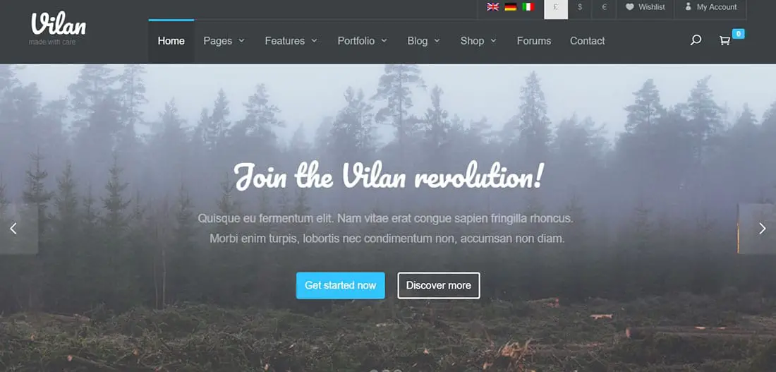 Vilan Corporate, Shop & Forum WordPress Theme
