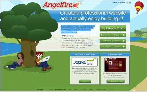 AngelFire Website Builder